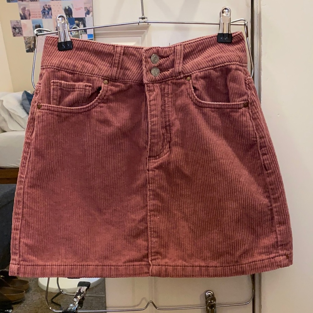 Pink corduroy skirt